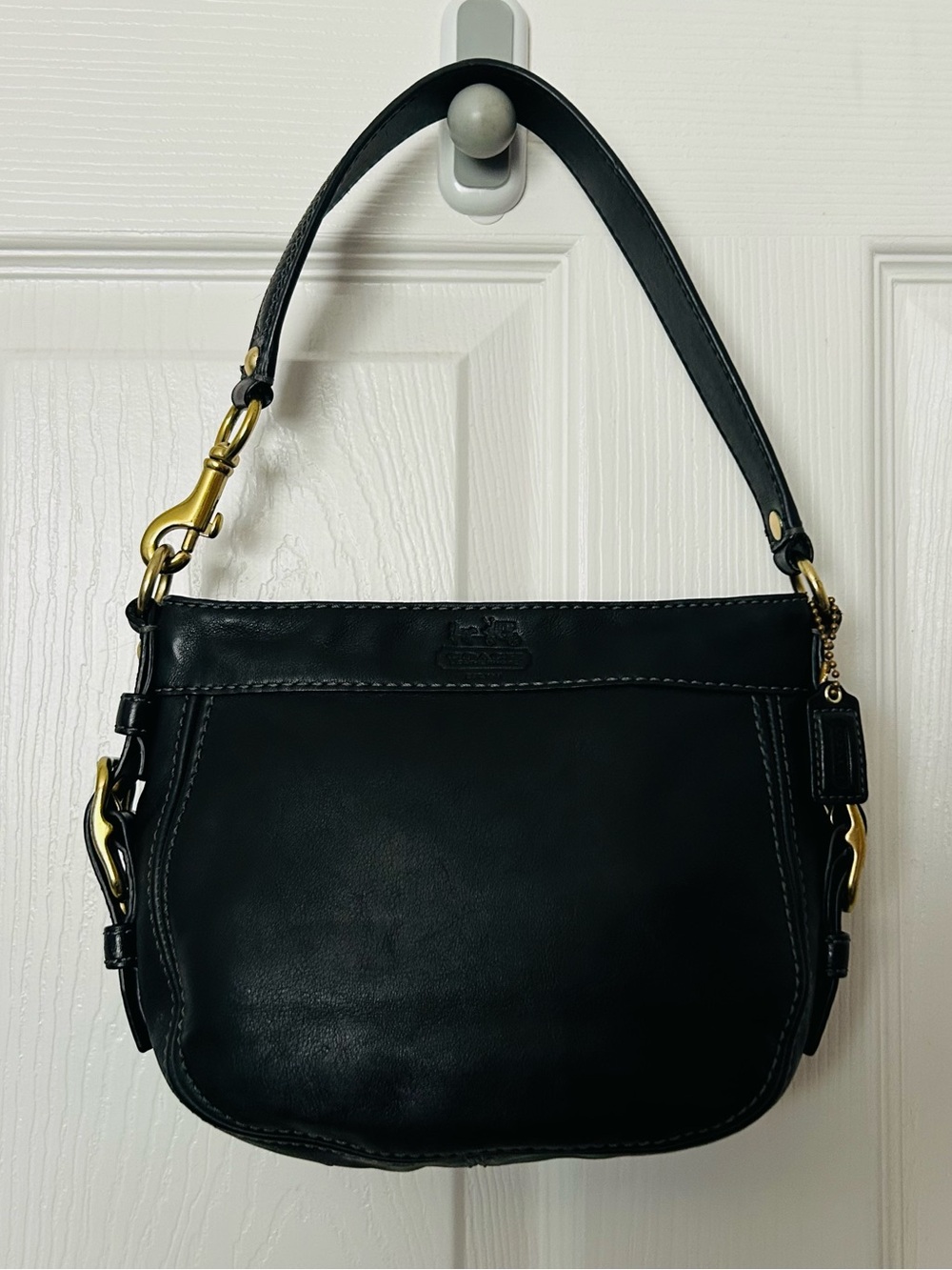 Coach Mini Zoe Black Leather Hobo/Shoulder Bag
